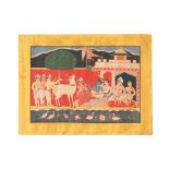 AN ILLUSTRATION FROM A RAMAYANA SERIES: RAMA AND LAKSHMANA AT COURT