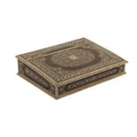 λ AN ANGLO-INDIAN VIZAGAPATAM IVORY-INLAID EBONY PORTABLE WRITING BOX