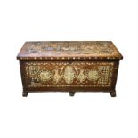 λ A LARGE HARDWOOD MOTHER-OF-PEARL-INLAID OTTOMAN CHEST