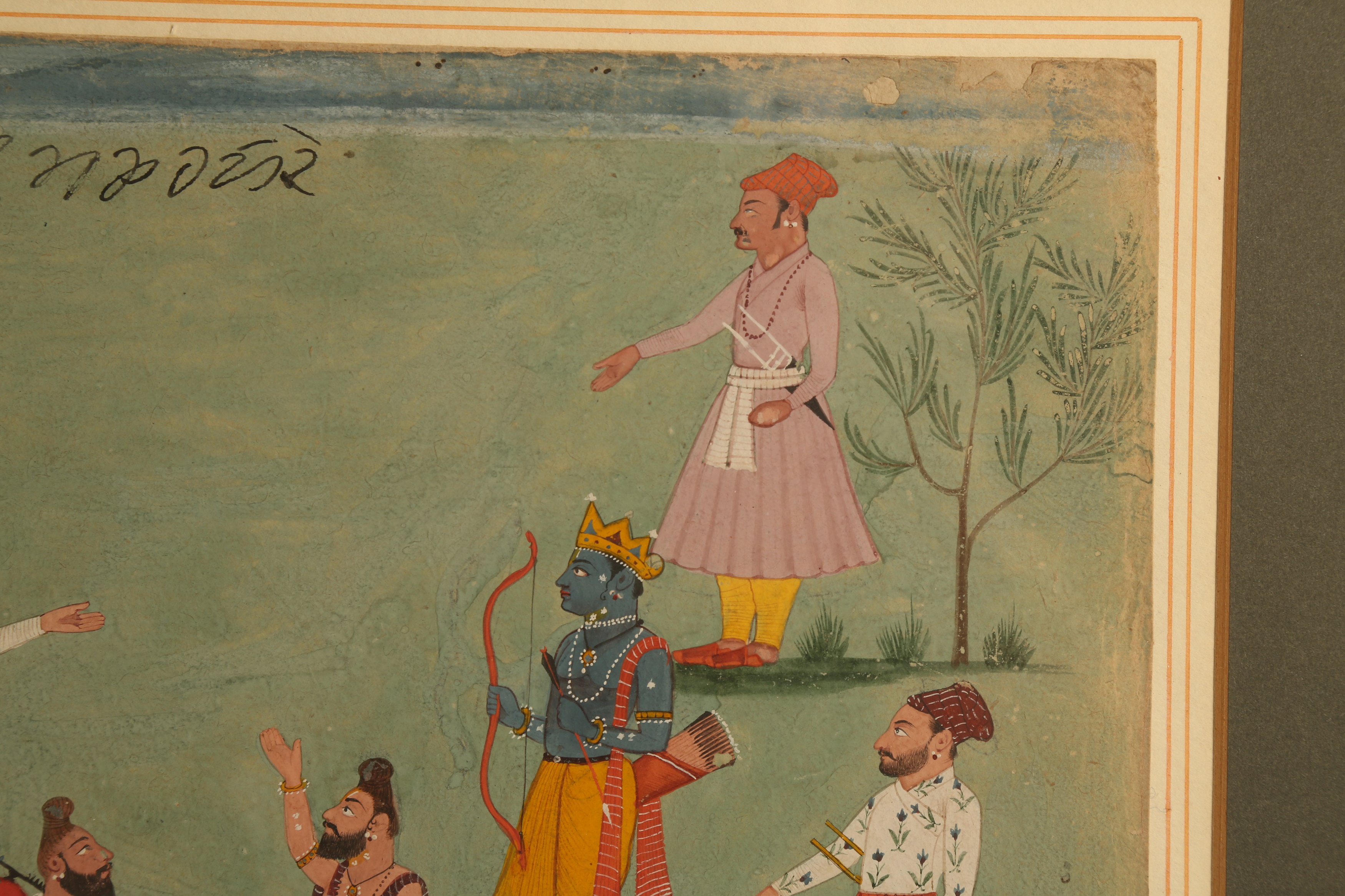 AN ILLUSTRATION FROM A RAMAYANA SERIES: RAMA AND BHARATA MEETING IN THE FOREST - Image 4 of 4