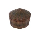 A GILT AND LACQUERED PAPIER-MÂCHÉ TURBAN CASE