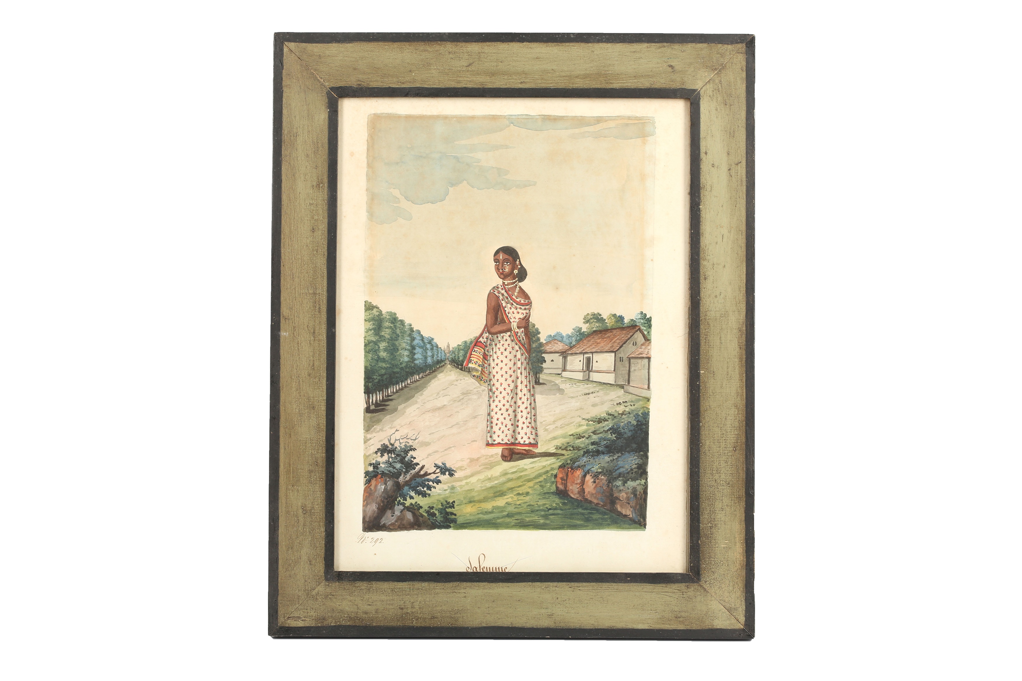 FOUR WATERCOLOURS OF SOUTH INDIAN VILLAGERS AND A CHRISTIAN PRIEST - Image 4 of 10