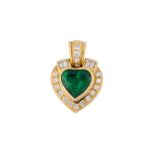 An emerald and diamond pendant, by H. Stern