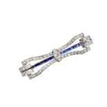 An Art Deco sapphire and diamond brooch, circa 1925