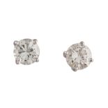 A pair of diamond earstuds