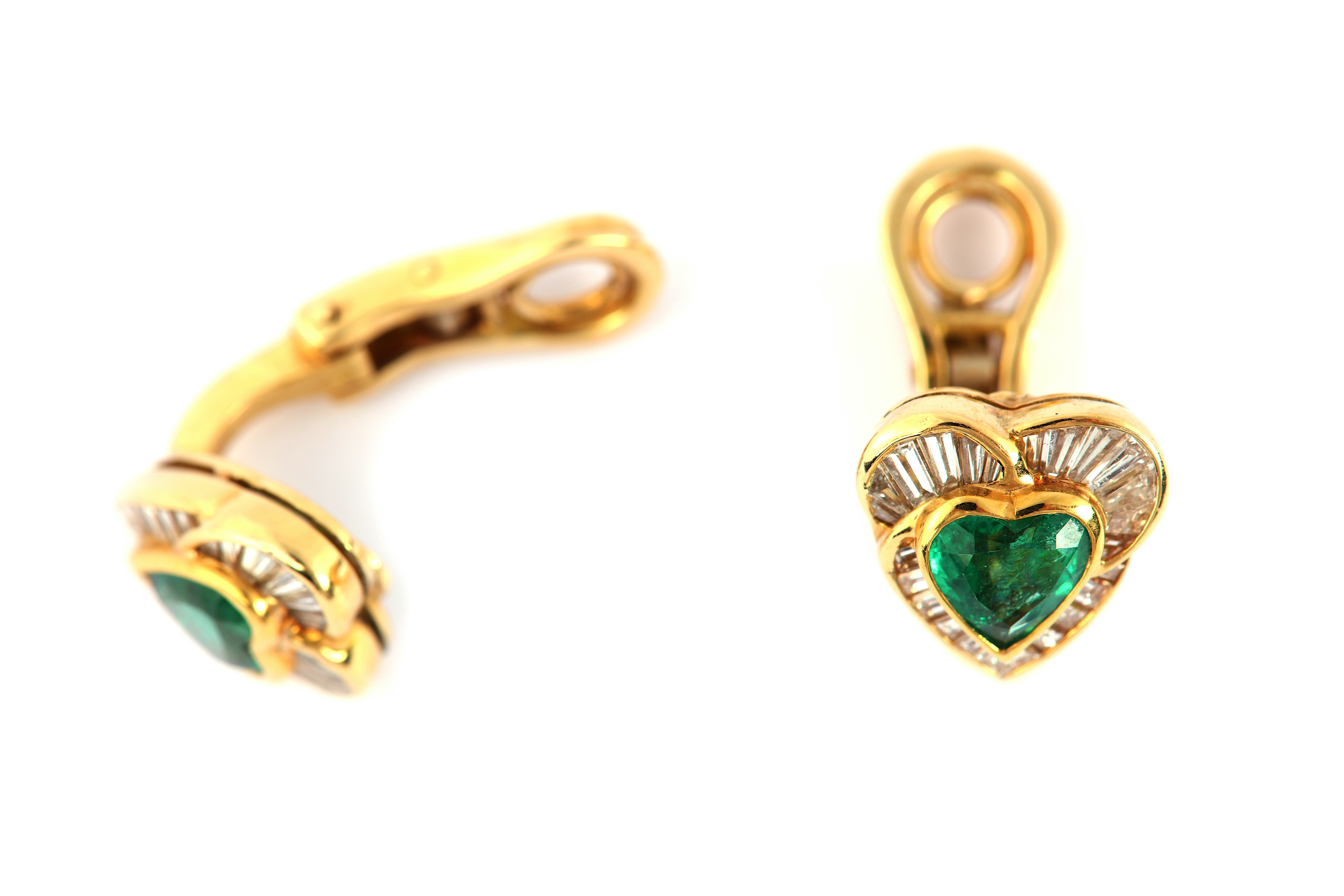 A pair of emerald and diamond earclips, by H. Stern - Image 3 of 5
