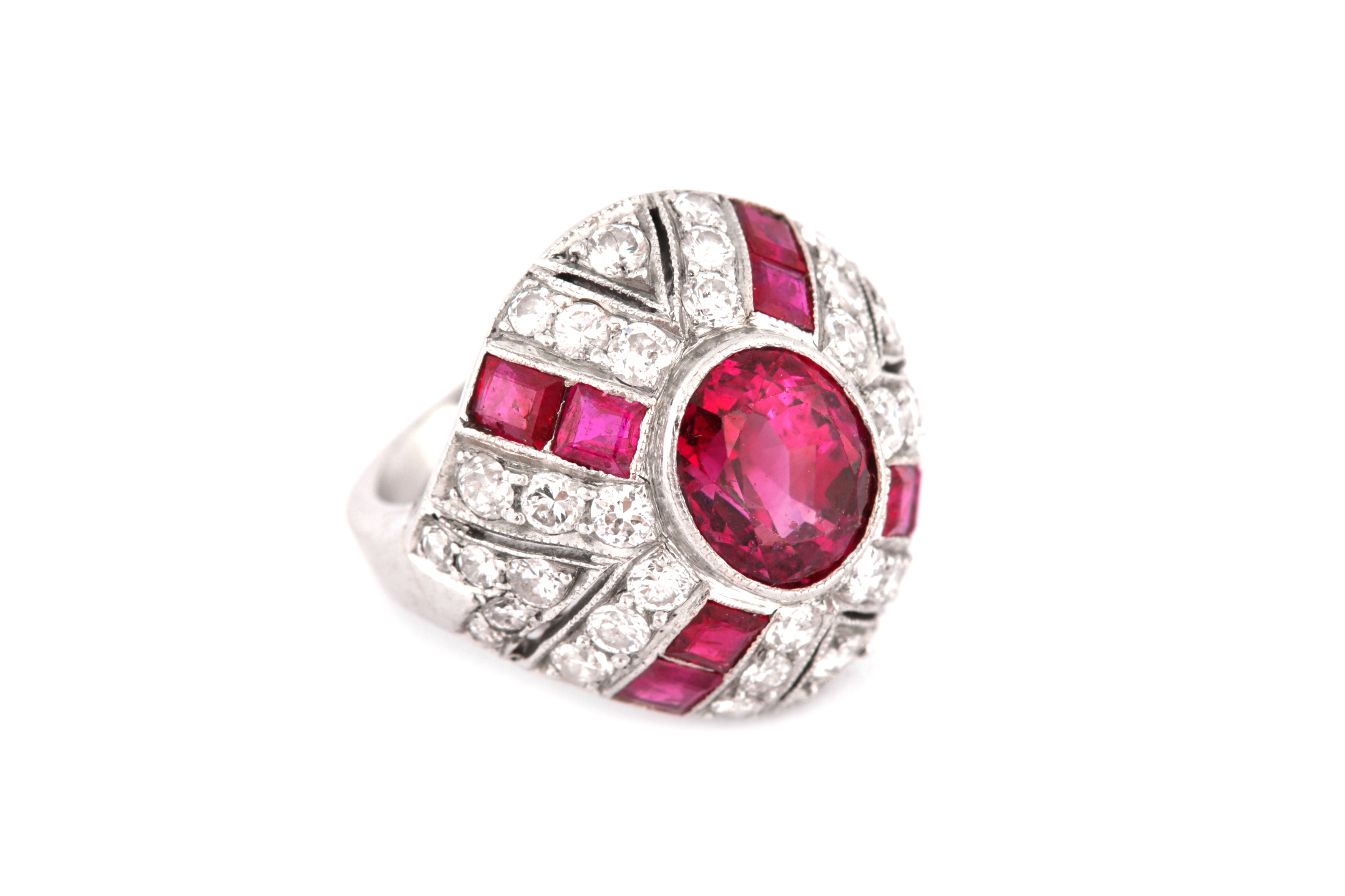 A ruby and diamond bombé ring, circa 1950 - Image 2 of 6