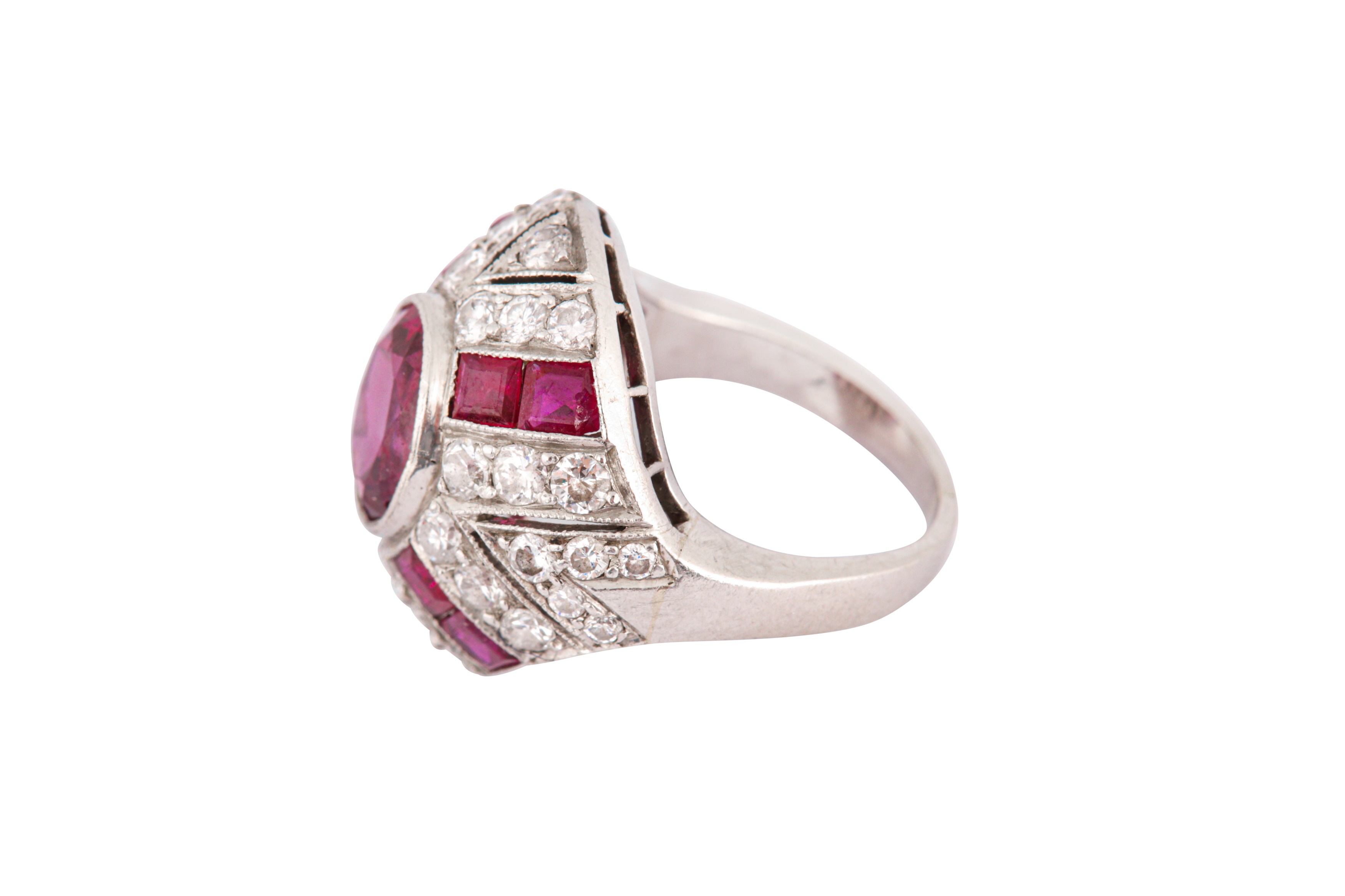 A ruby and diamond bombé ring, circa 1950 - Image 5 of 6