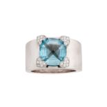A blue topaz and diamond ring, by Chopard