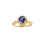 A sapphire and diamond ring,