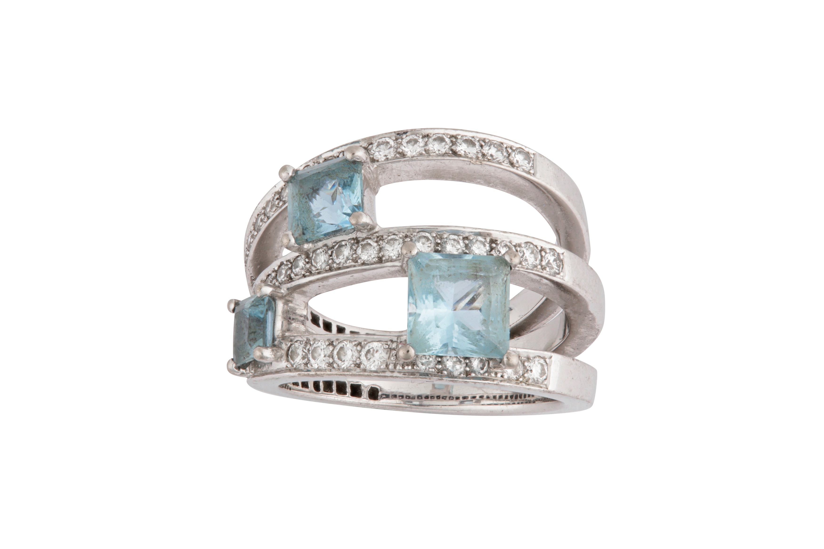 An aquamarine and diamond ring, retailed by Ritz Fine Jewellery