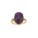 An early 20th century amethyst scarab ring