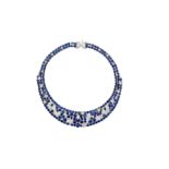 A sapphire and diamond collar