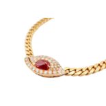 A ruby and diamond necklace