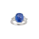 A sapphire and diamond ring