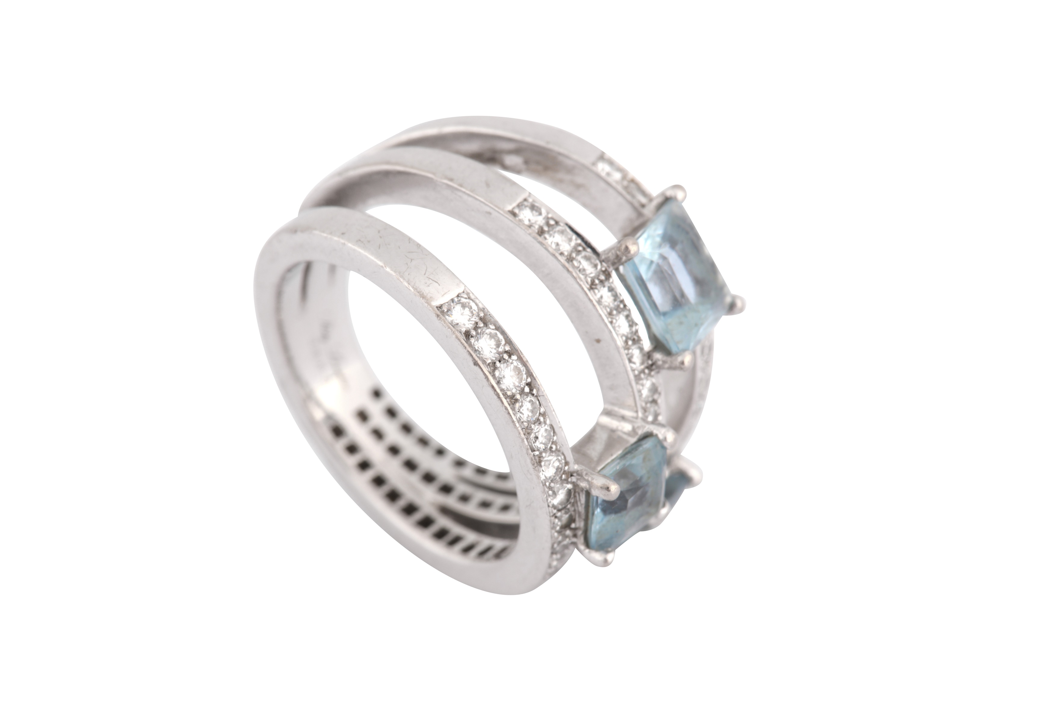 An aquamarine and diamond ring, retailed by Ritz Fine Jewellery - Image 3 of 4