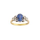 A sapphire and diamond ring