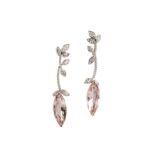 A pair of morganite and diamond 'Angles Garland' earrings, by Boodles