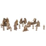 A COLLECTION OF CHINESE EARTHENWARE MINIATURE FIGURES