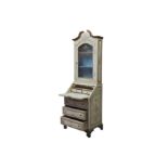 AN EARLY 20TH CENTURY FRENCH PAINTED SECRETAIRE BOOKCASE BOOKCASE PERFUMERY CABINET