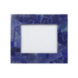 A MODERN LAPIS LAZULI VENEERED PHOTOGRAPH FRAME