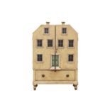 AN UNUSUAL AND ATTRACTIVE CHILDRENS 'DOLL HOUSE' BEDROOM CABINET