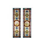 A PAIR OF LATE 19TH / EARLY 20TH CENTURY STAINED GLASS WINDOW PANELS