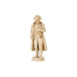 A 19TH CENTURY FRENCH CARVED IVORY FIGURE OF NAPOLEON BONAPARTE