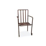 A 20TH CENTURY INDUSTRIAL STYLE ARM CHAIR FORMED OF COPPER PIPING