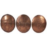 THREE UNUSUAL LATE 19TH / EARLY CENTURY BRITISH COPPER PLAQUES OF EDUCATION