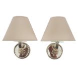 FRANCE:A pair of Art Deco style French mirrored wall lights, 20th century,