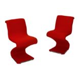 AFTER GERRIT RIETVELD, NETHERLANDS, (1888-1964): two contemporary Zig Zag chairs