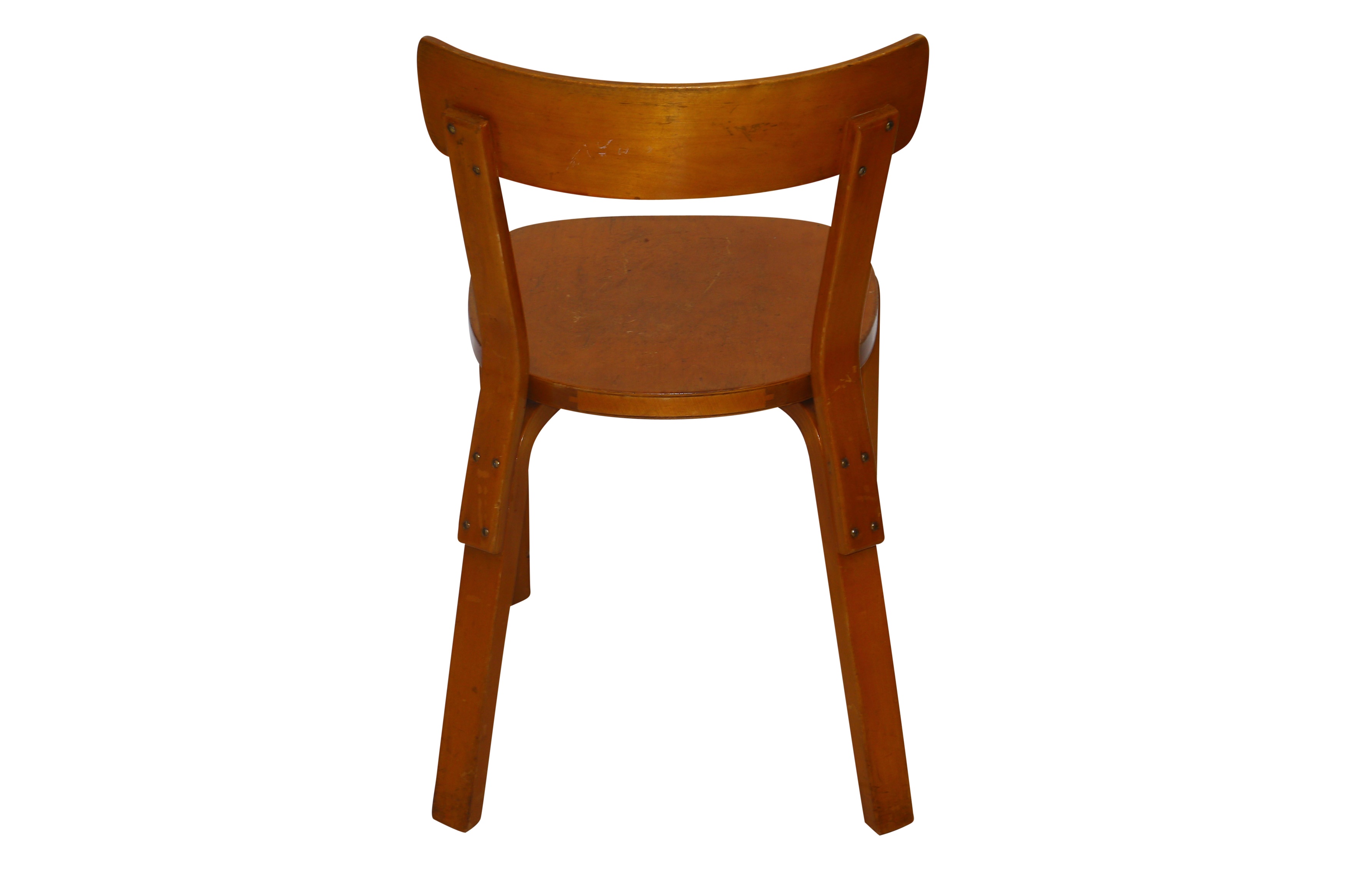 ALVAR AALTO for ARTEK, FINLAND, (1898-1976): a set of three birch '69' chairs - Image 4 of 6