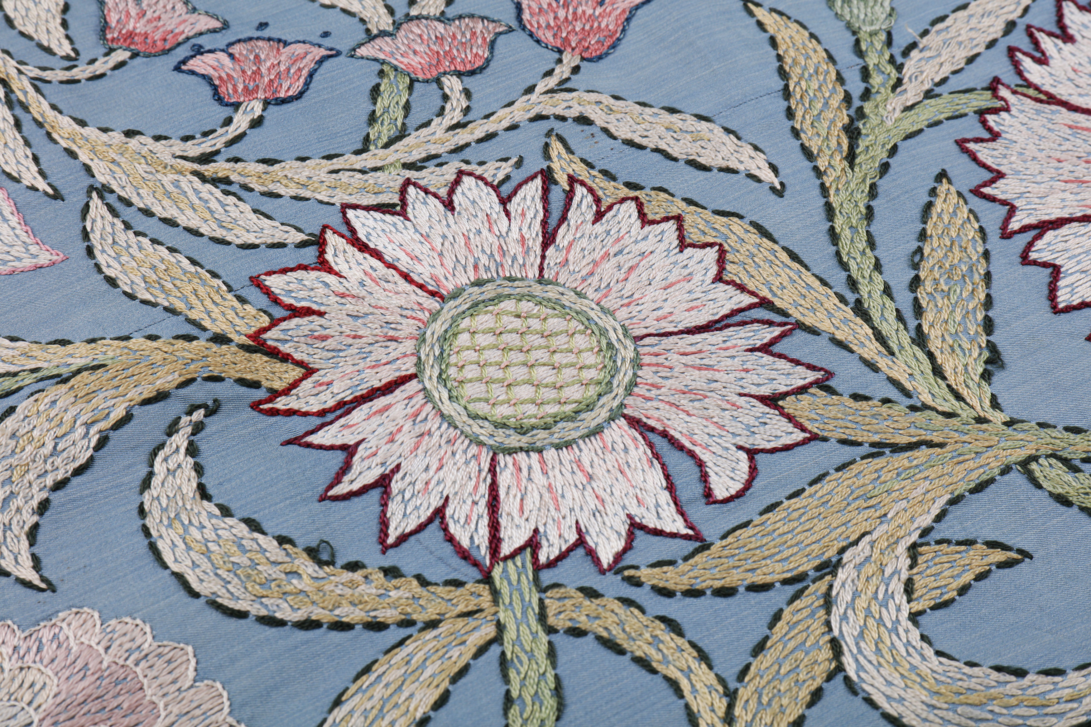 WILLIAM MORRIS (1834 - 1896); An Arts & Crafts embroidered silkwork panel circa 1880's - Image 6 of 18