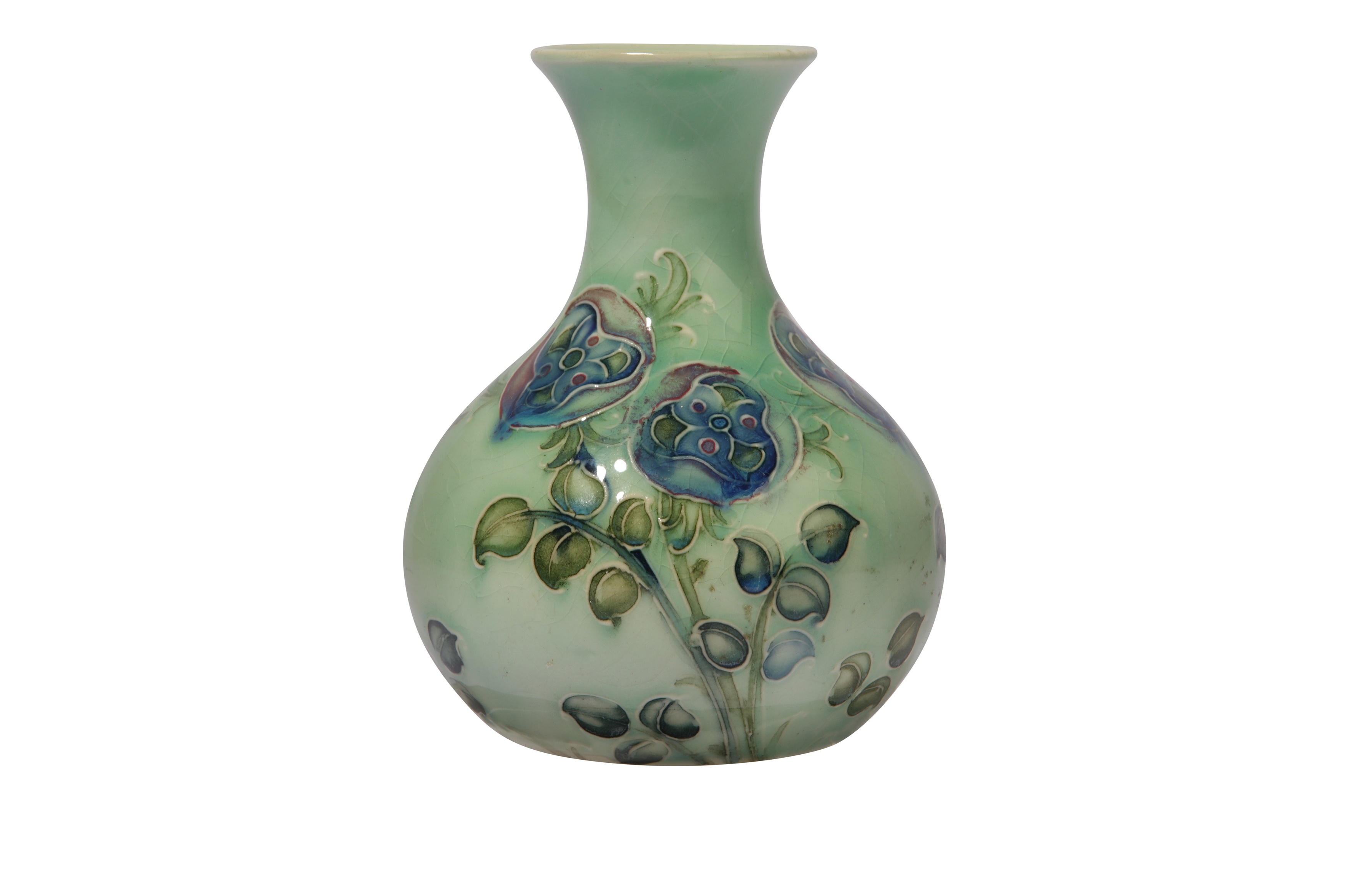 WILLIAM MOORCROFT FOR LIBERTY & CO., a Tudor Rose miniature bottle vase