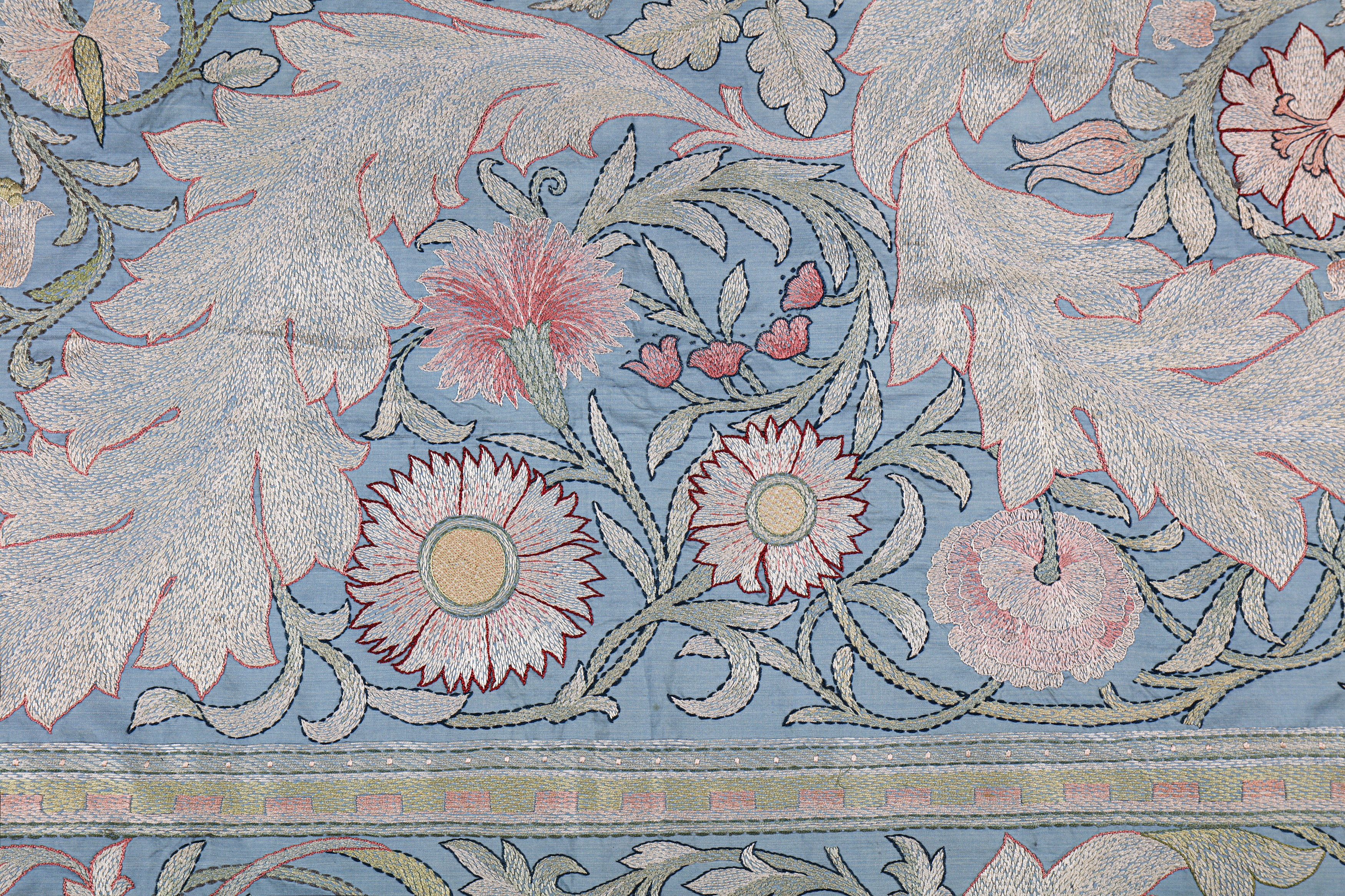 WILLIAM MORRIS (1834 - 1896); An Arts & Crafts embroidered silkwork panel circa 1880's - Image 5 of 18