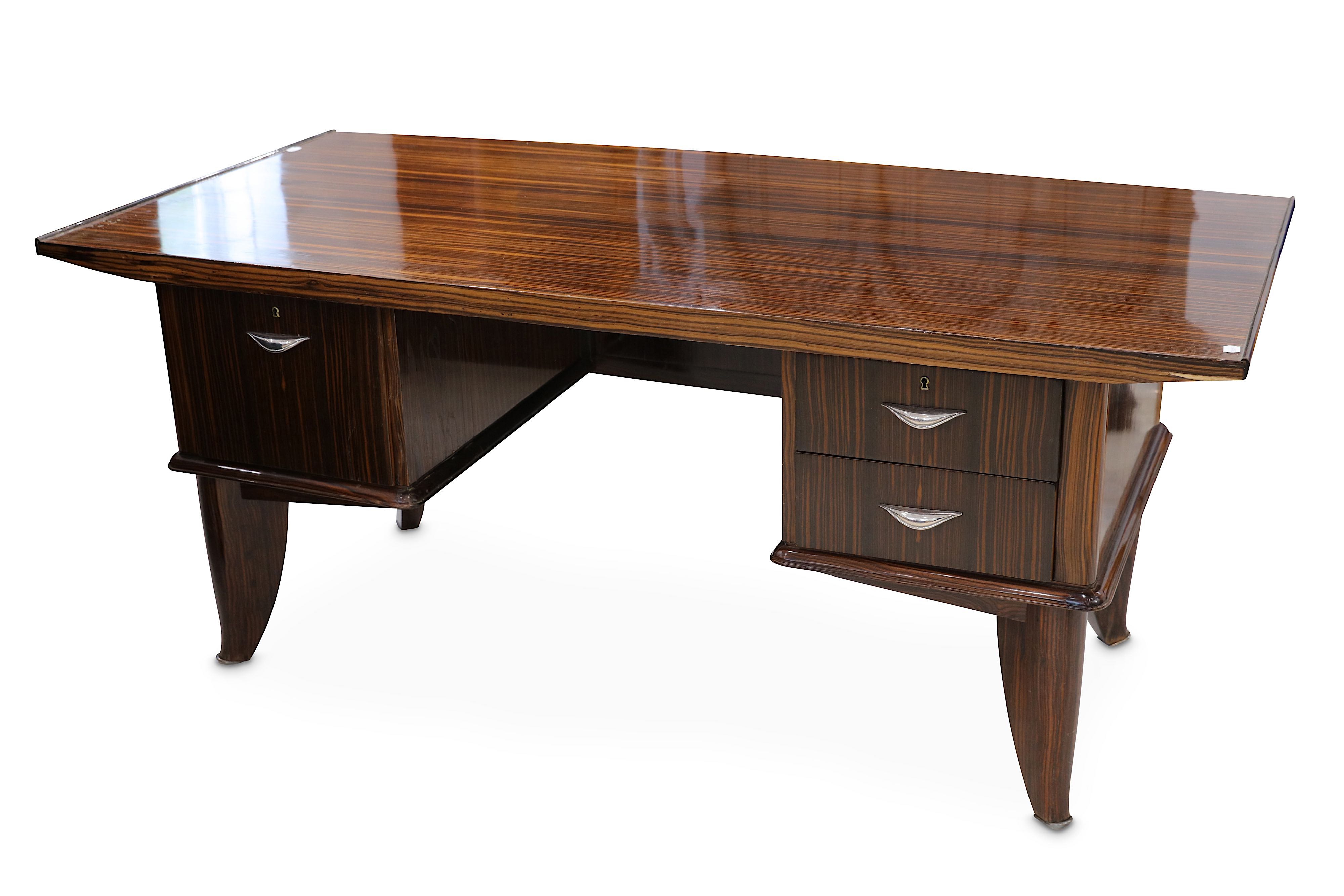 FRANCE: an Art Deco macassar ebony desk, designed 1930s,