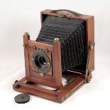 An Un-named Half Plate Field Camera with Unusual Wide Angle Lens