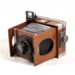 A Shew XIT Folding Camera, Rare 3x3 inch Square Format