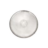 A large George III sterling silver salver, London 1772 by Ebenezer Coker