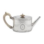 A George III sterling silver teapot, London 1779 by Thomas Daniell