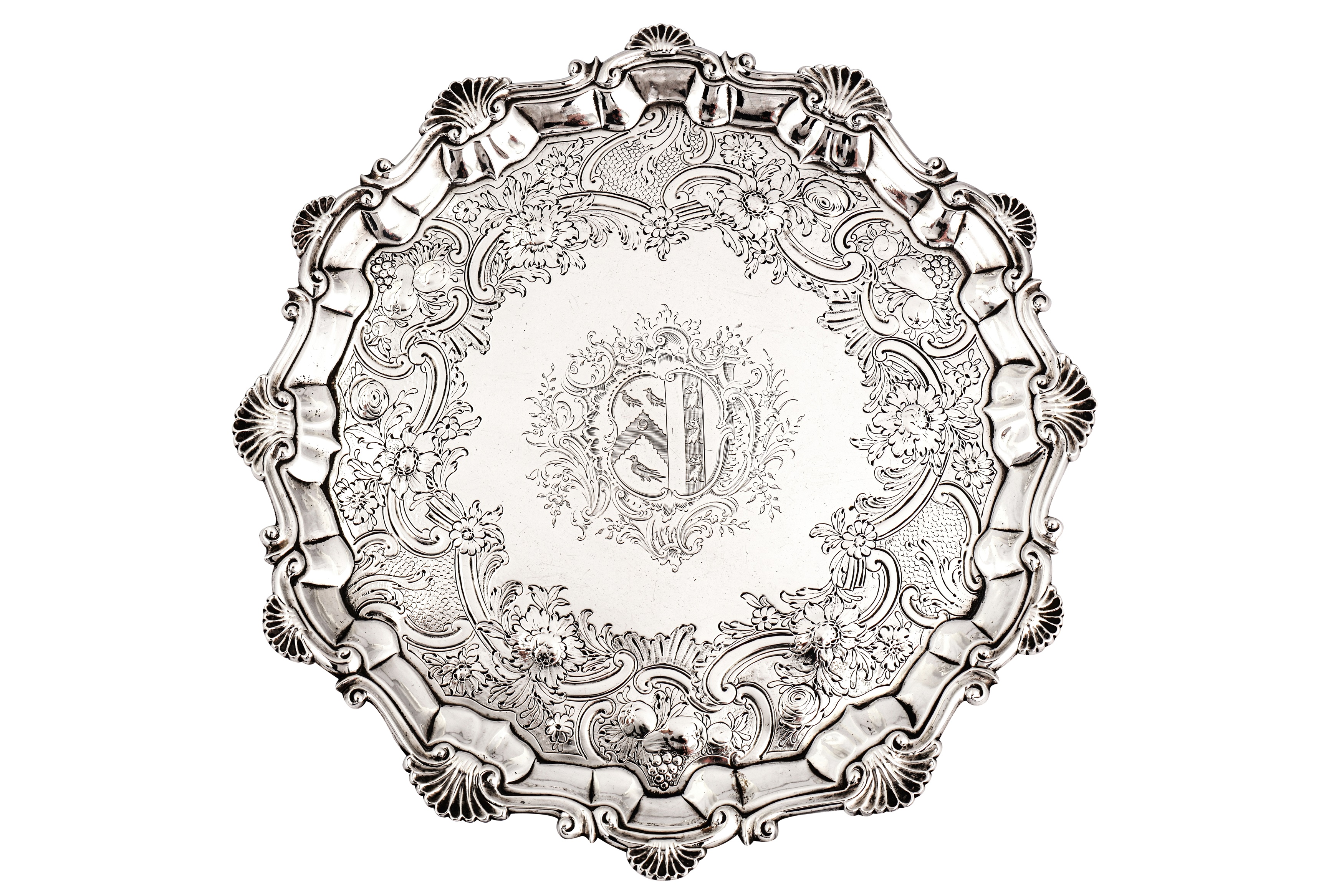 A George II sterling silver salver, London 1754 by William Peaston (reg. 8th Jan 1746)