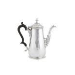 A George II Irish sterling silver coffee pot, Dublin circa 1750 by William Williamson II (active