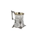 A Victorian sterling silver mug, London 1847 by William Brown