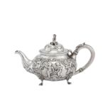 A Victorian sterling silver bachelors teapot, London 1853 by Robert Hennell III