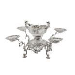 A George III sterling silver epergne, London 1762 by Charles Frederick Kandler (this mark