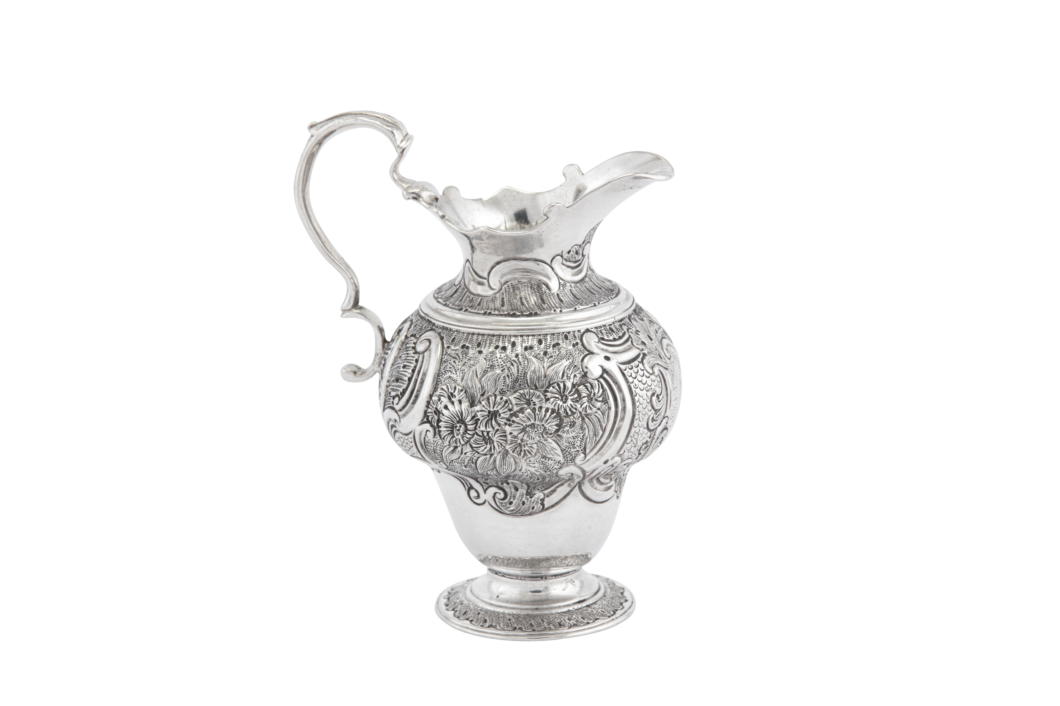 A George II silver cream jug, London circa 1750 by John Pollock (this mark reg. 26th June 1739)