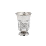 A Louis XVI late 18th century French provincial silver beaker, Orleans 1787 by Louis Sionnest (1743-