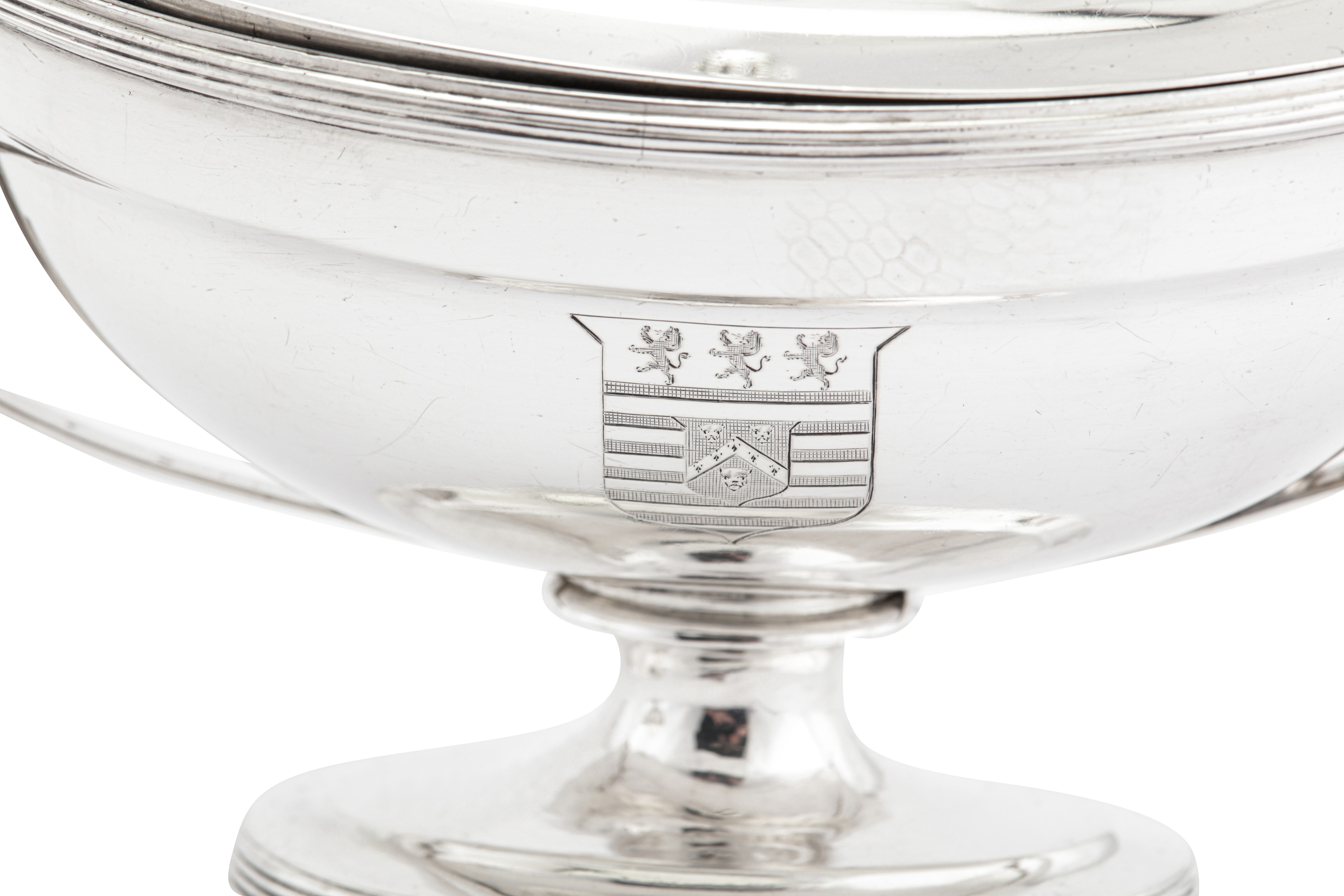 A pair of George III sterling silver sauce tureens, London 1800 by Timothy Renou (this mark reg. - Image 3 of 9