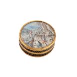 A Louis XVI late 18th century French gold mounted vernis martin and pique work snuffbox, probably